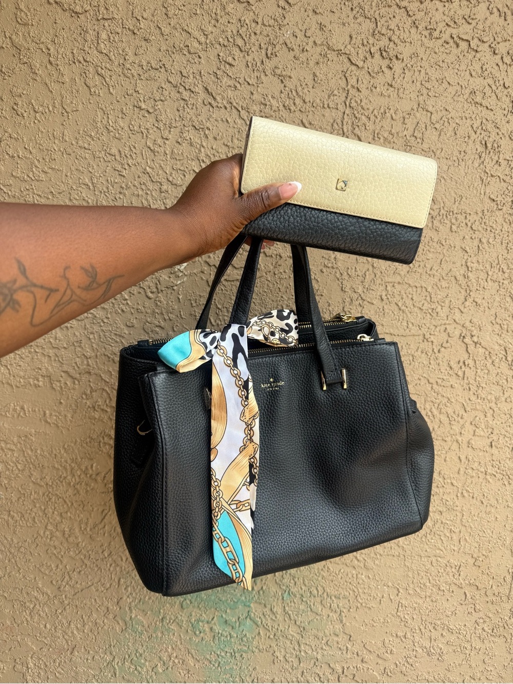 Kate Spade Black Satchel w/ wallet